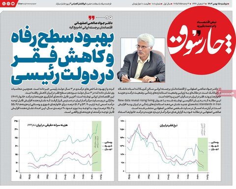 صفحه اول اقتصادی روزنامه های ایران دوشنبه ۱5 بهمن