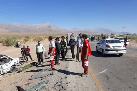 ۴ مصدوم و فوتی با تصادف در اتوبان کاشان - اصفهان تصادف