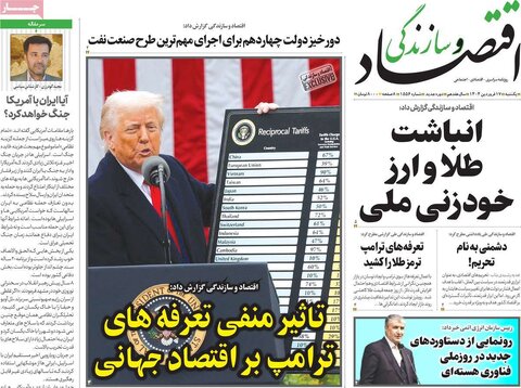 صفحه اول روزنامه‌های اقتصادی ایران یکشنبه ۱7 فروردین