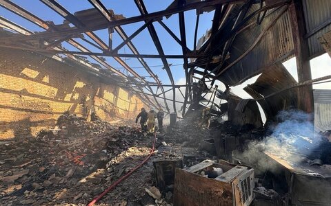 مهار آتشسوزی کارخانه موتورسیکلتسازی مشهد حادثه