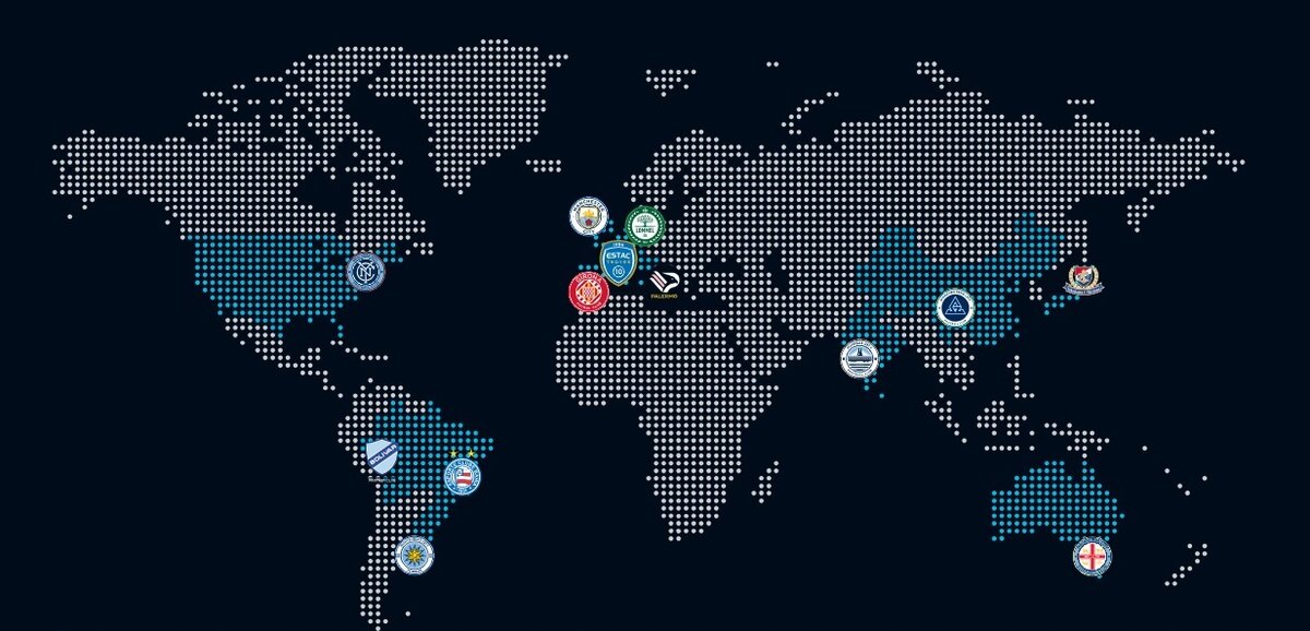 تیمهای گروه فوتبال سیتی روی نقشه جهان