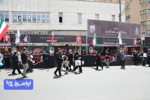 موکب گروه فولاد مبارکه هم‌زمان با برگزاری آیین تشییع رهبر شهید انقلاب